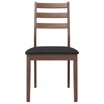vidaXL Esszimmerstühle mit Kissen 2 Stk. Braun Massivholz Gummibaum