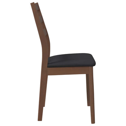 vidaXL Esszimmerstühle mit Kissen 2 Stk. Braun Massivholz Gummibaum