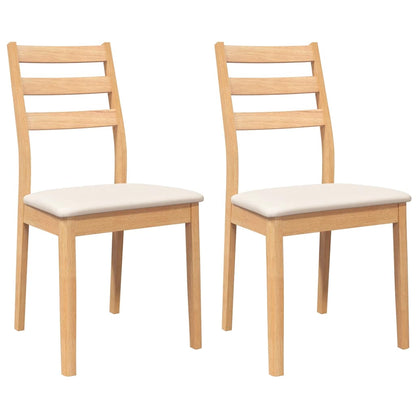 vidaXL Chaises de salle à manger avec coussins 2 pcs. Bois d'hévéa massif naturel