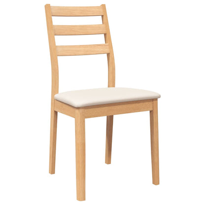 vidaXL Chaises de salle à manger avec coussins 2 pcs. Bois d'hévéa massif naturel