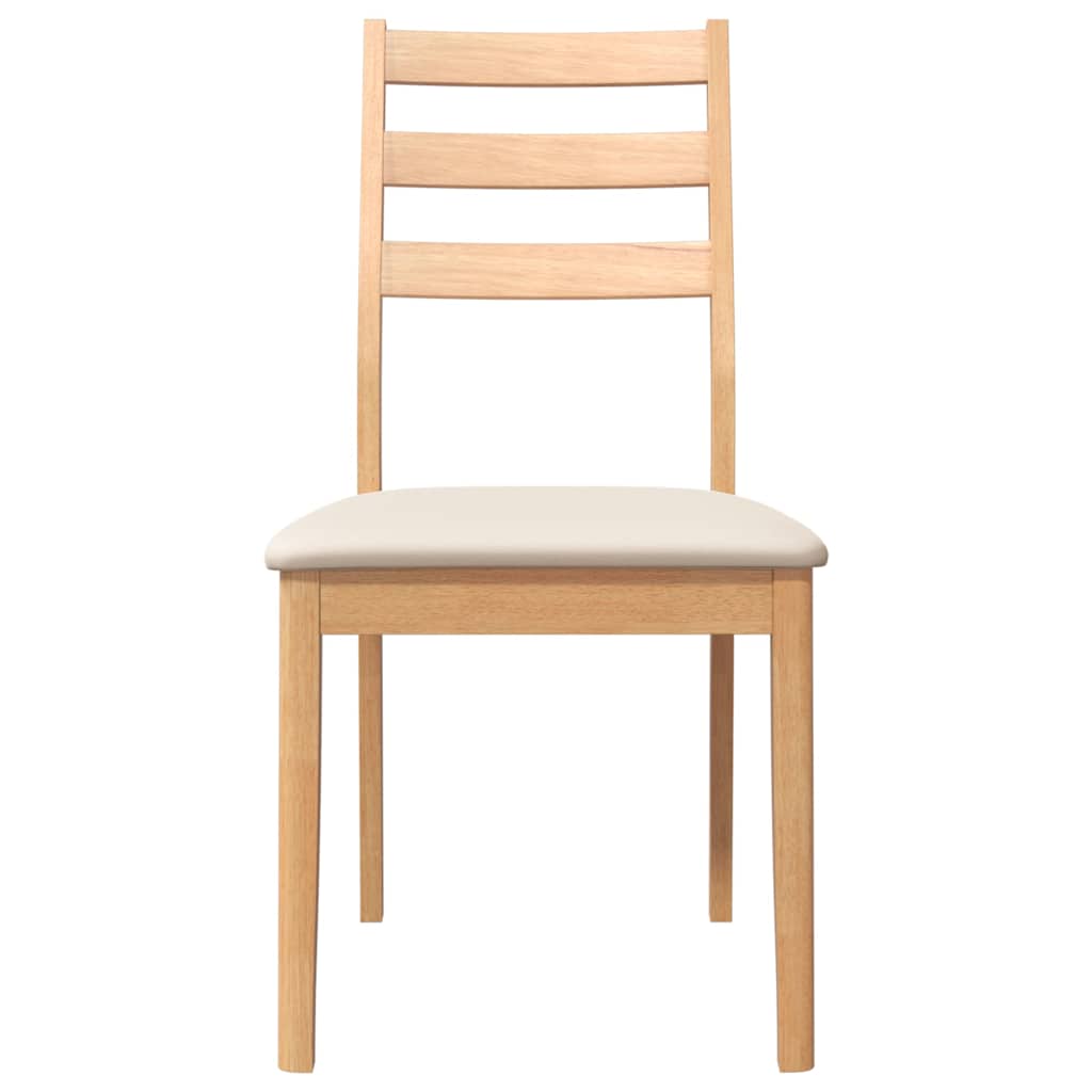 vidaXL Chaises de salle à manger avec coussins 2 pcs. Bois d'hévéa massif naturel
