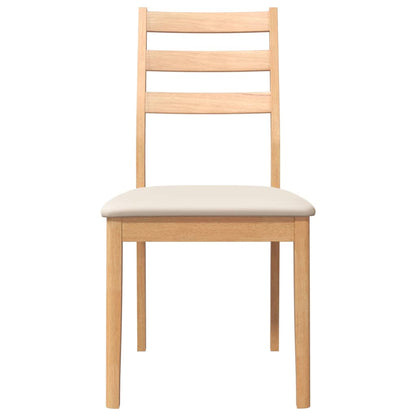 vidaXL Chaises de salle à manger avec coussins 2 pcs. Bois d'hévéa massif naturel