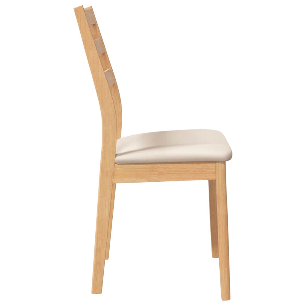 vidaXL Chaises de salle à manger avec coussins 2 pcs. Bois d'hévéa massif naturel