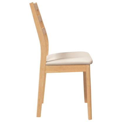 vidaXL Chaises de salle à manger avec coussins 2 pcs. Bois d'hévéa massif naturel