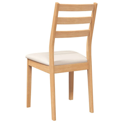 vidaXL Chaises de salle à manger avec coussins 2 pcs. Bois d'hévéa massif naturel