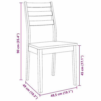 vidaXL Chaises de salle à manger 2 pcs Bois d'hévéa massif naturel