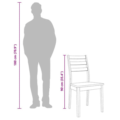 vidaXL Chaises de salle à manger 2 pcs Bois d'hévéa massif naturel
