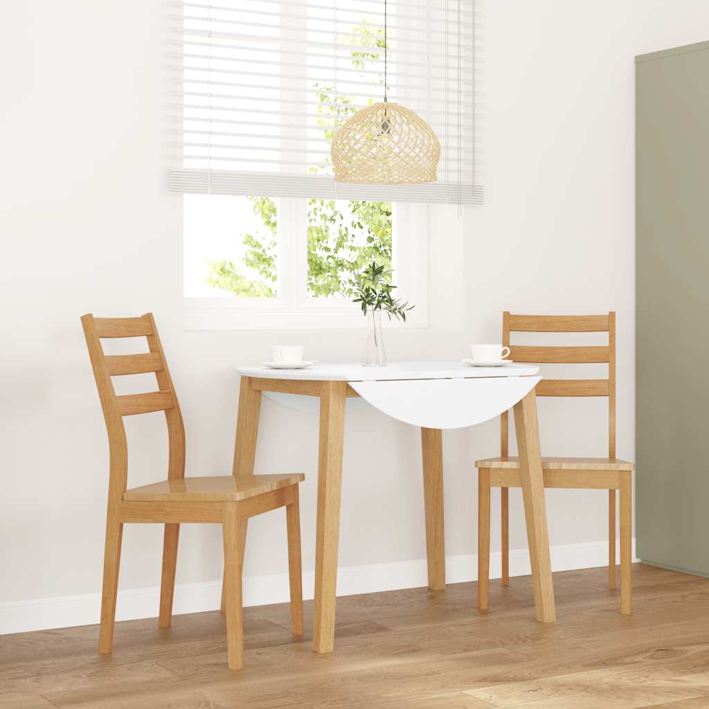 vidaXL Chaises de salle à manger 2 pcs Bois d'hévéa massif naturel