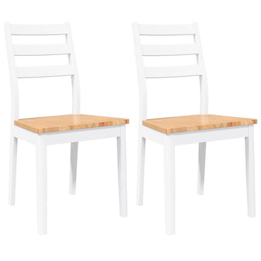 vidaXL Esszimmerstühle 2 Stk. Weiß Massivholz Gummibaum