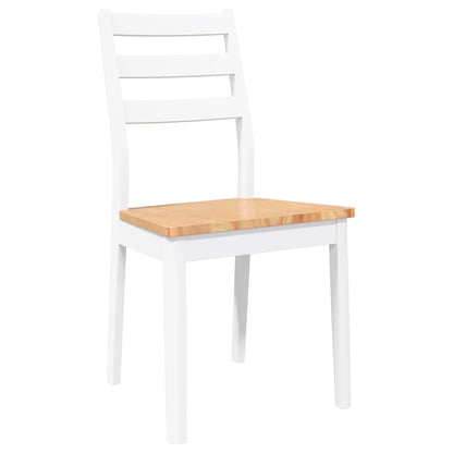 vidaXL Esszimmerstühle 2 Stk. Weiß Massivholz Gummibaum