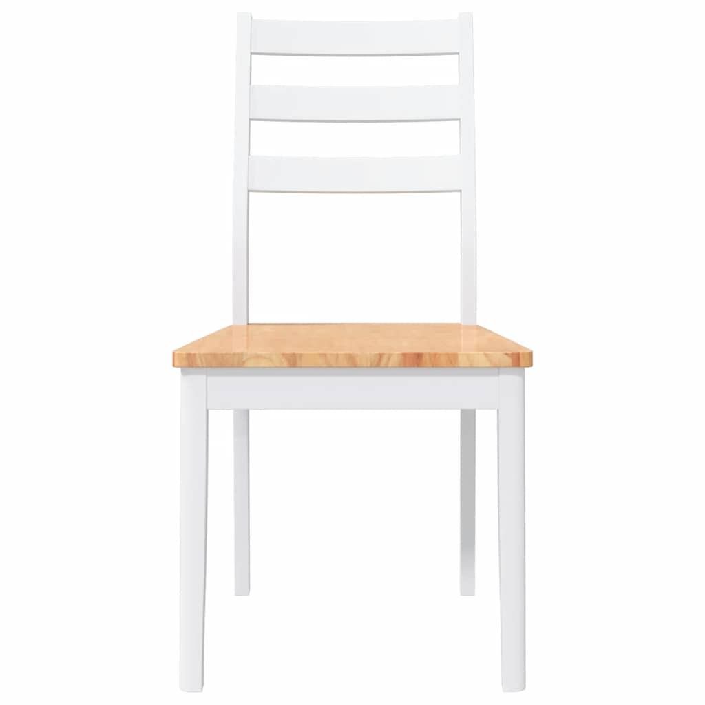vidaXL Esszimmerstühle 2 Stk. Weiß Massivholz Gummibaum
