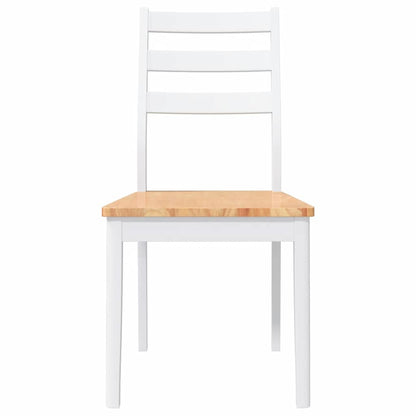 vidaXL Esszimmerstühle 2 Stk. Weiß Massivholz Gummibaum