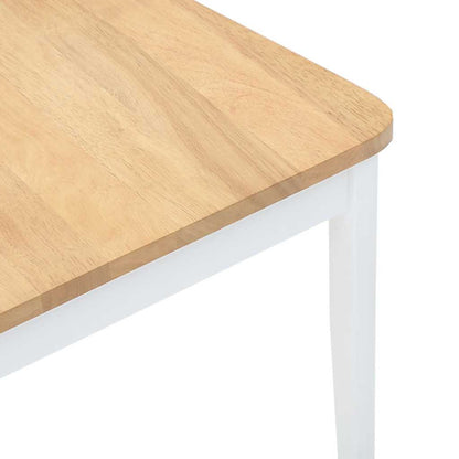 vidaXL Esszimmerstühle 2 Stk. Weiß Massivholz Gummibaum