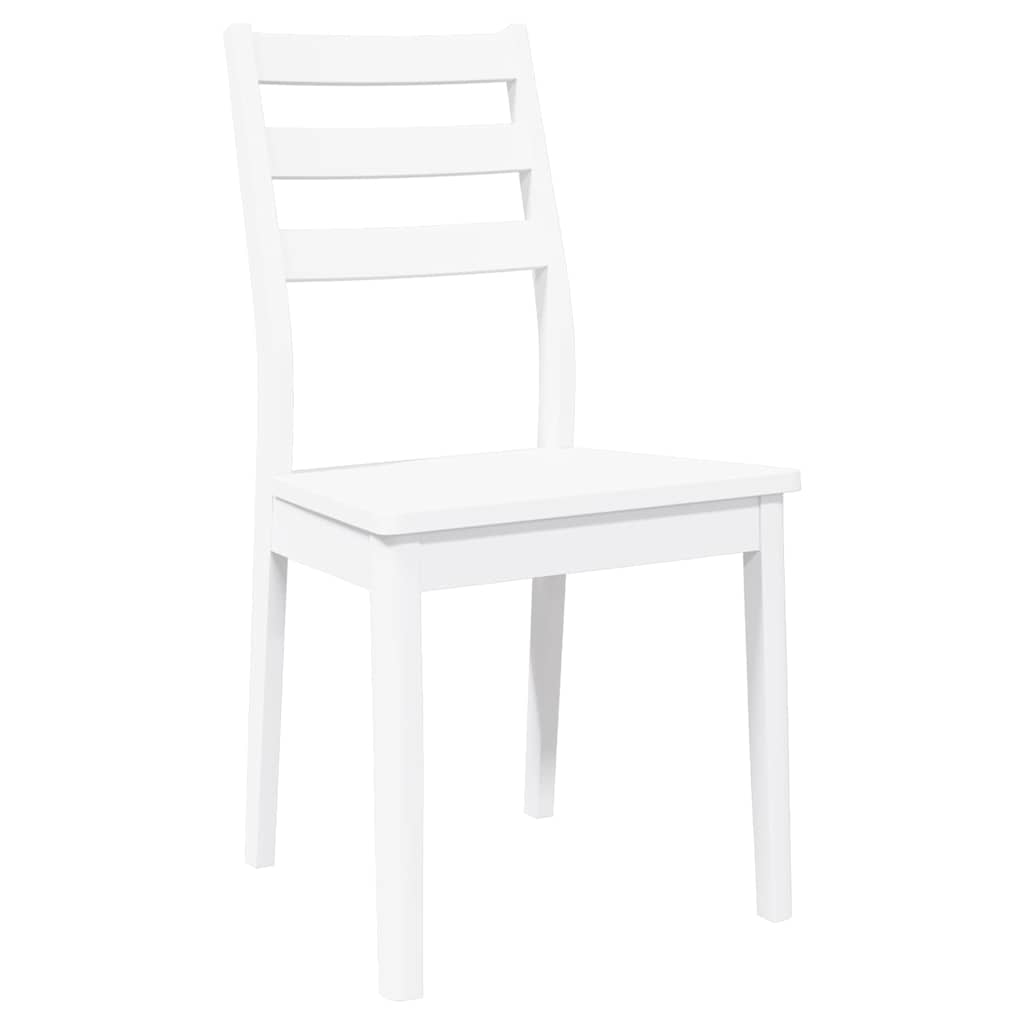 vidaXL Esszimmerstühle 2 Stk. Weiß Massivholz Gummibaum
