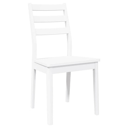 vidaXL Esszimmerstühle 2 Stk. Weiß Massivholz Gummibaum
