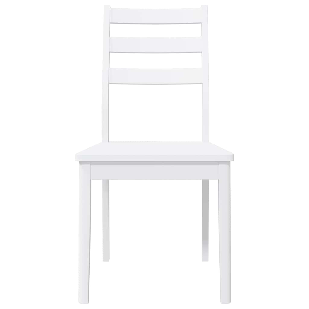vidaXL Esszimmerstühle 2 Stk. Weiß Massivholz Gummibaum