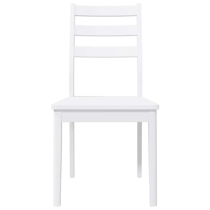 vidaXL Esszimmerstühle 2 Stk. Weiß Massivholz Gummibaum