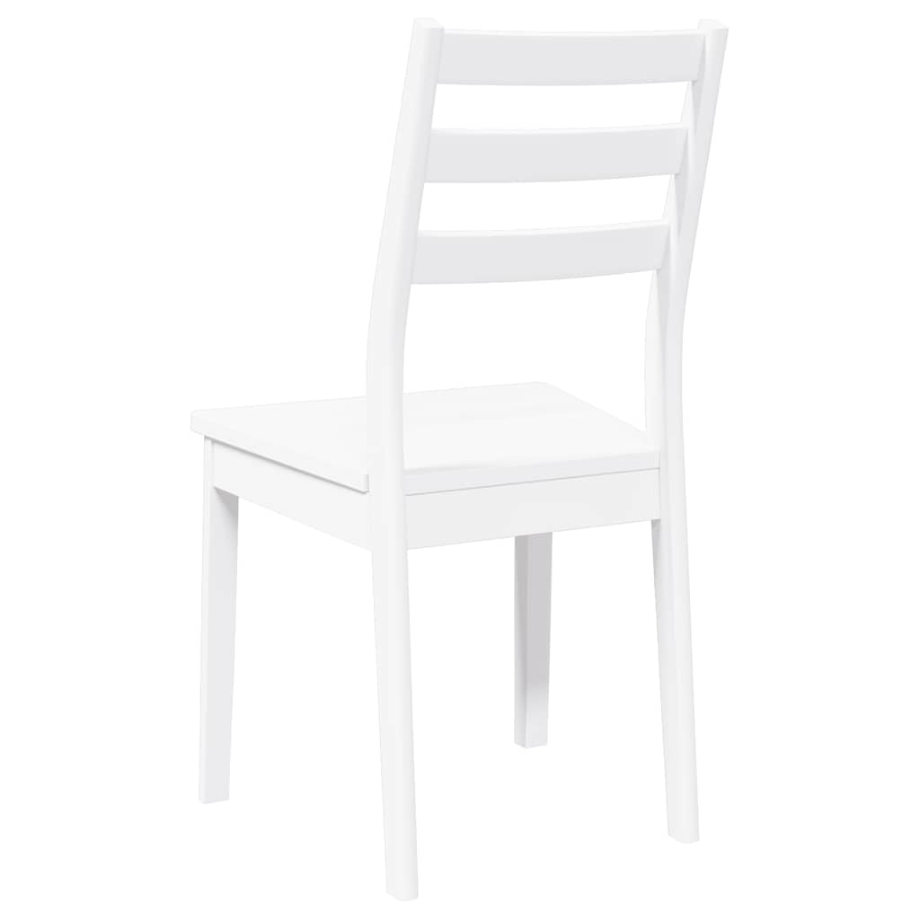 vidaXL Esszimmerstühle 2 Stk. Weiß Massivholz Gummibaum