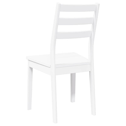 vidaXL Esszimmerstühle 2 Stk. Weiß Massivholz Gummibaum