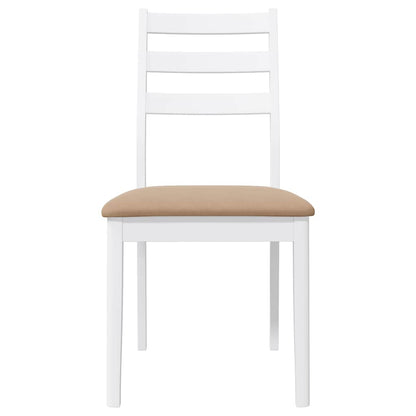 vidaXL Esszimmerstühle mit Kissen 2 Stk. Weiß Massivholz Gummibaum