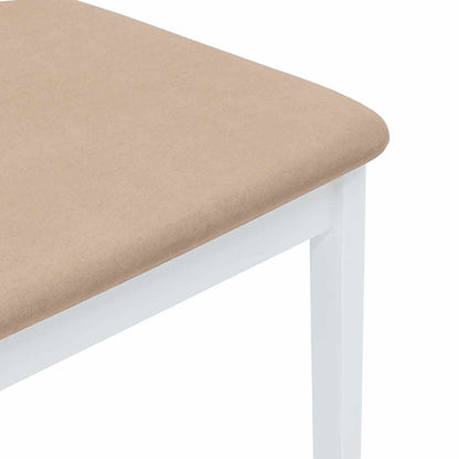 vidaXL Esszimmerstühle mit Kissen 2 Stk. Weiß Massivholz Gummibaum