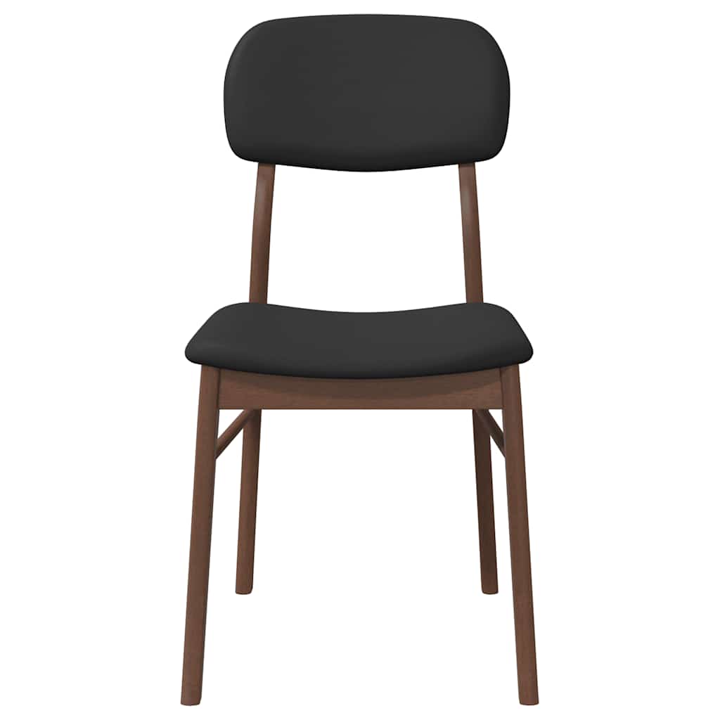 vidaXL Chaises de salle à manger avec coussins 2 pcs Marron Bois d'hévéa massif