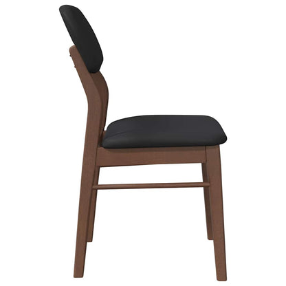 vidaXL Chaises de salle à manger avec coussins 2 pcs Marron Bois d'hévéa massif