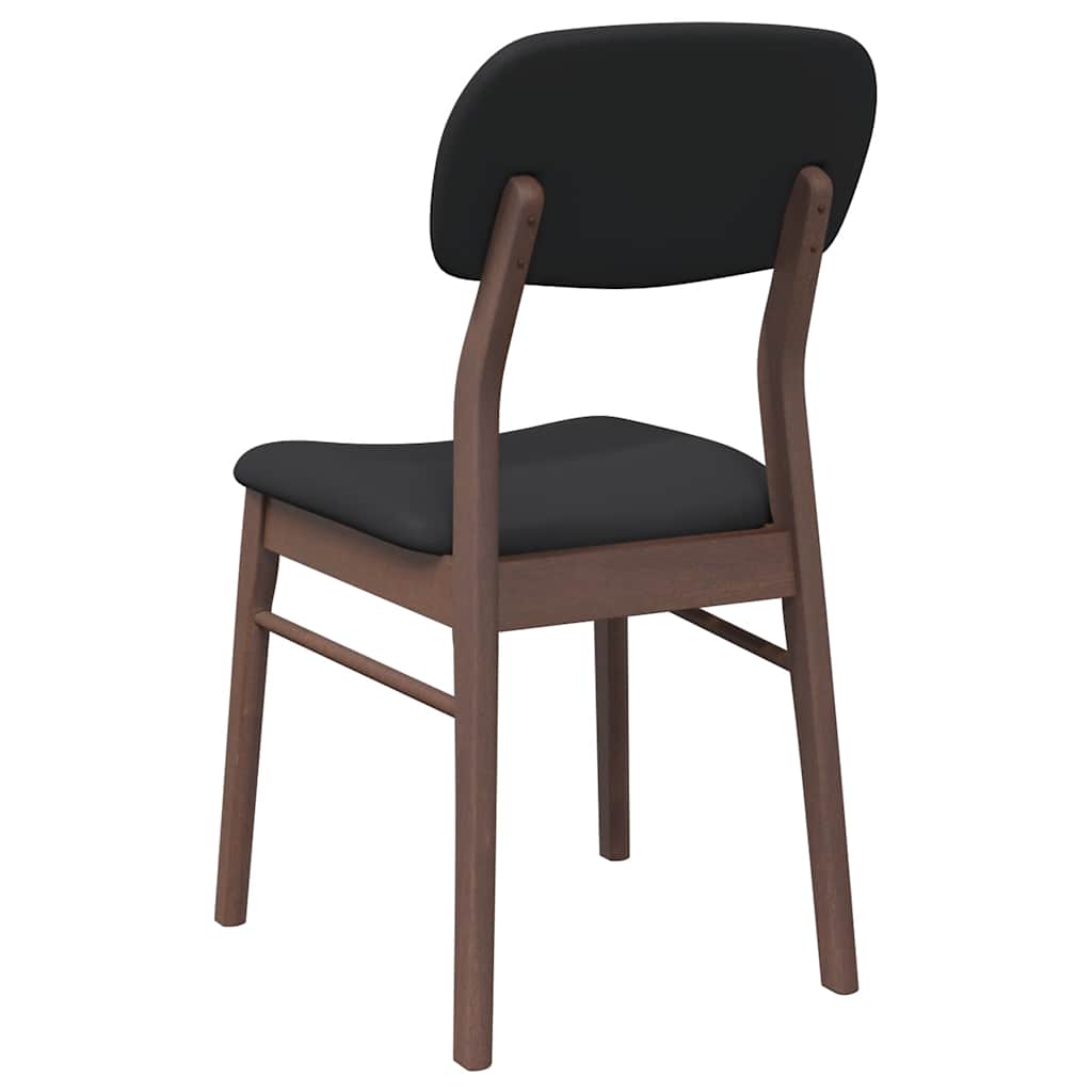 vidaXL Chaises de salle à manger avec coussins 2 pcs Marron Bois d'hévéa massif