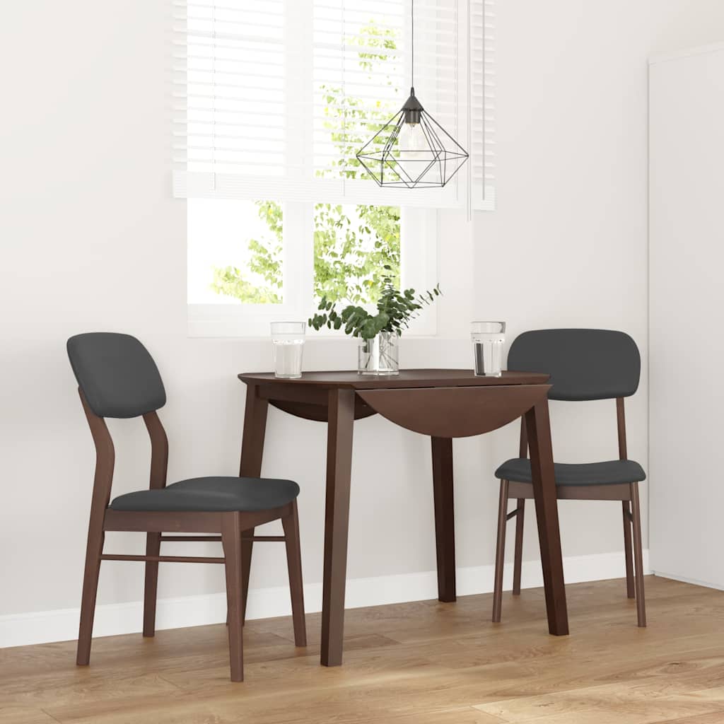 vidaXL Chaises de salle à manger avec coussins 2 pcs Marron Bois d'hévéa massif