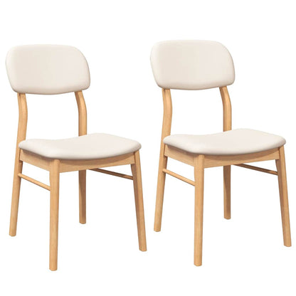 vidaXL Chaises de salle à manger avec coussins 2 pcs Bois d'hévéa massif naturel