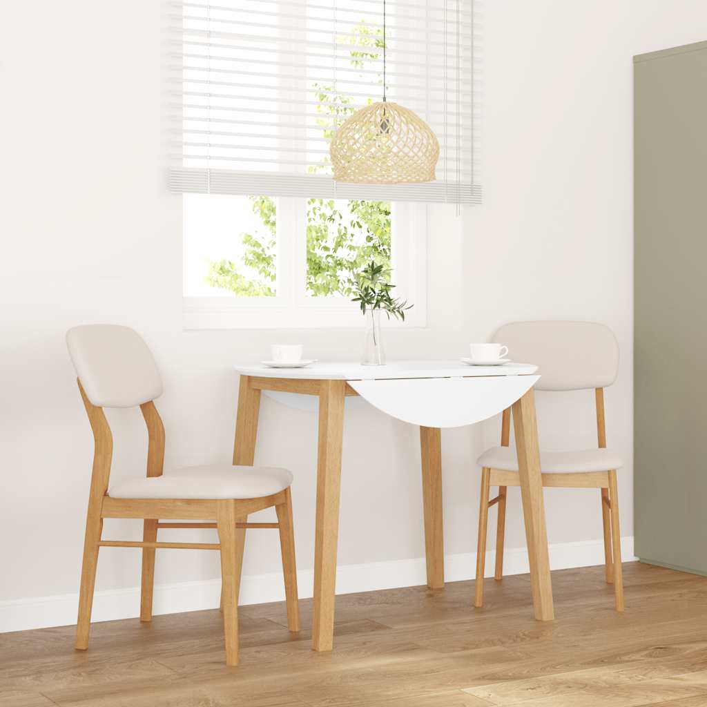 vidaXL Chaises de salle à manger avec coussins 2 pcs Bois d'hévéa massif naturel