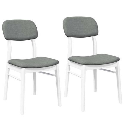 vidaXL Chaises de salle à manger avec coussins 2 pcs Blanc Bois d'hévéa massif