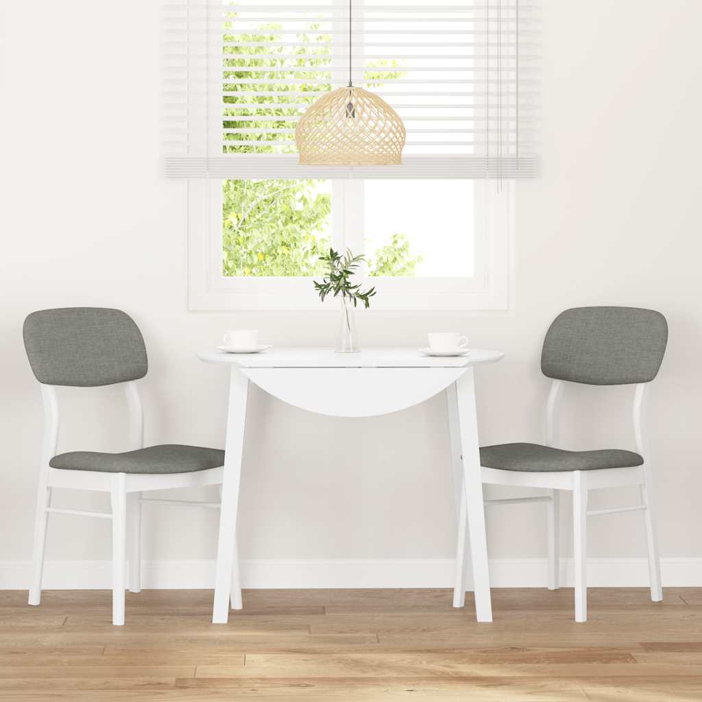 vidaXL Chaises de salle à manger avec coussins 2 pcs Blanc Bois d'hévéa massif