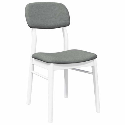 vidaXL Chaises de salle à manger avec coussins 2 pcs Blanc Bois d'hévéa massif