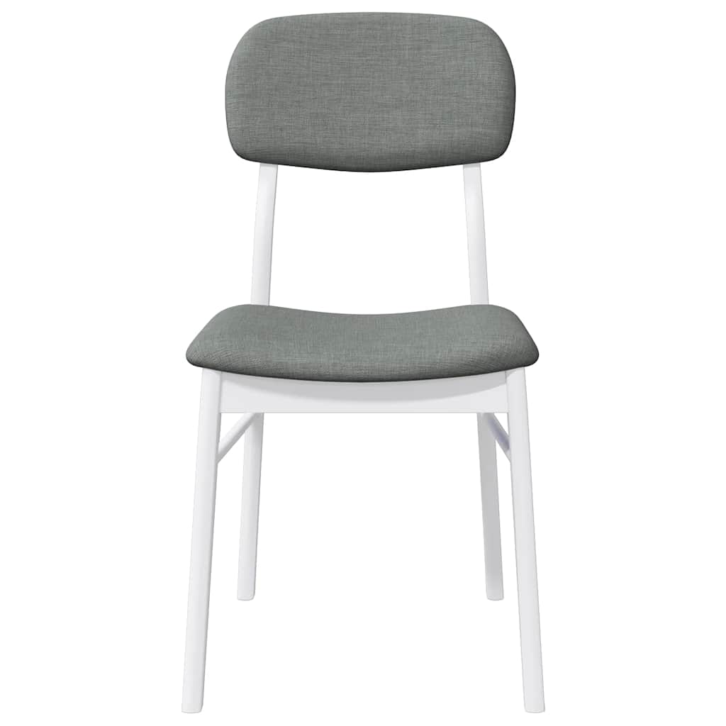 vidaXL Chaises de salle à manger avec coussins 2 pcs Blanc Bois d'hévéa massif