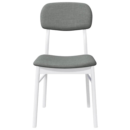 vidaXL Chaises de salle à manger avec coussins 2 pcs Blanc Bois d'hévéa massif