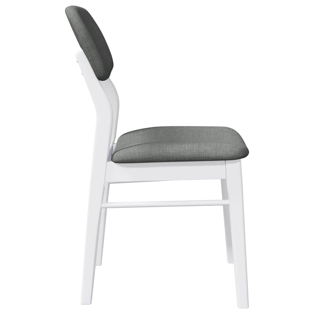 vidaXL Chaises de salle à manger avec coussins 2 pcs Blanc Bois d'hévéa massif