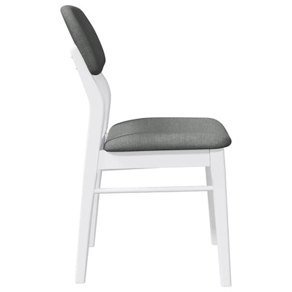 vidaXL Chaises de salle à manger avec coussins 2 pcs Blanc Bois d'hévéa massif