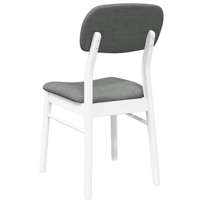 vidaXL Chaises de salle à manger avec coussins 2 pcs Blanc Bois d'hévéa massif