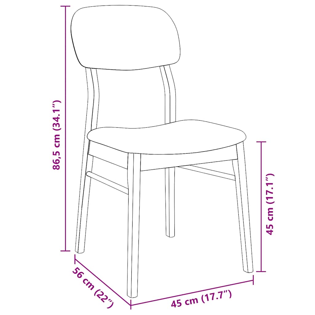 vidaXL Chaises de salle à manger avec coussins 2 pcs Blanc Bois d'hévéa massif