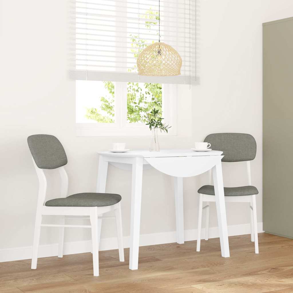 vidaXL Chaises de salle à manger avec coussins 2 pcs Blanc Bois d'hévéa massif