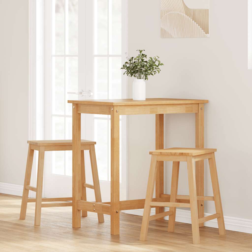 Barstühle 2 Stk. Massivholz Gummibaum