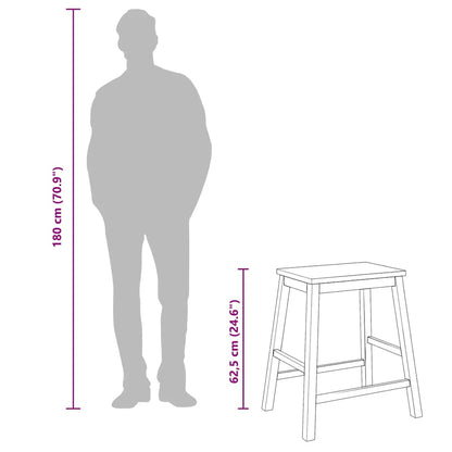 Barstühle 2 Stk. Weiß Massivholz Gummibaum