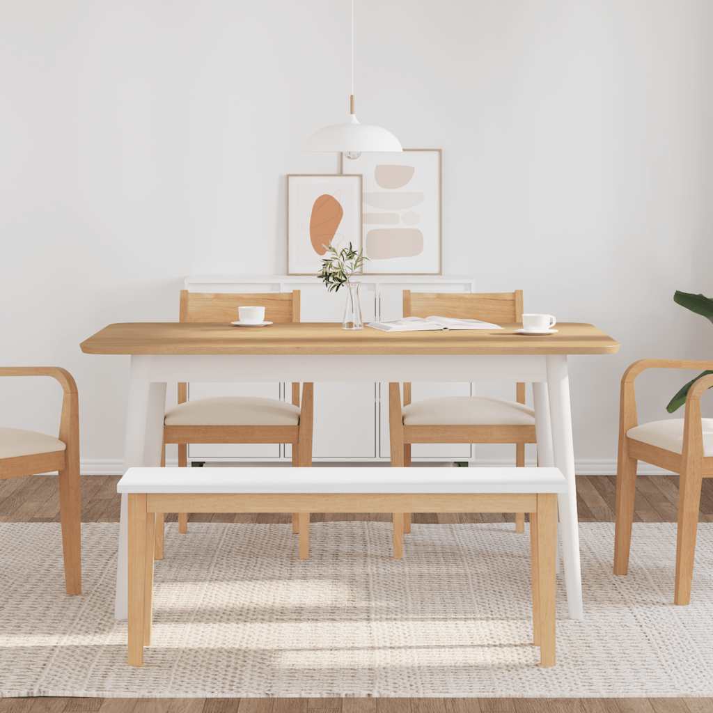 Bank 110 cm Massivholz Gummibaum