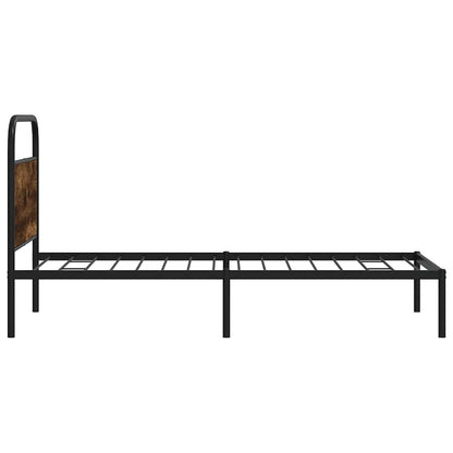 vidaXL Bettgestell ohne Matratze 90x200 cm Räuchereiche Holzwerkstoff