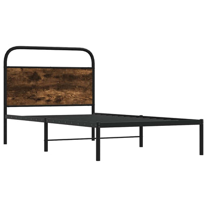 vidaXL Bettgestell ohne Matratze 107x203 cm Räuchereiche Holzwerkstoff