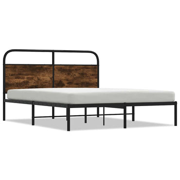 vidaXL Bettgestell ohne Matratze 120x200 cm Räuchereiche Holzwerkstoff