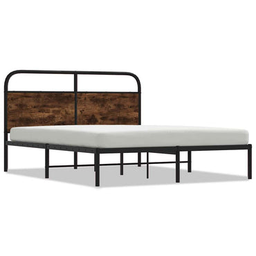 vidaXL Bettgestell ohne Matratze 150x200 cm Räuchereiche Holzwerkstoff