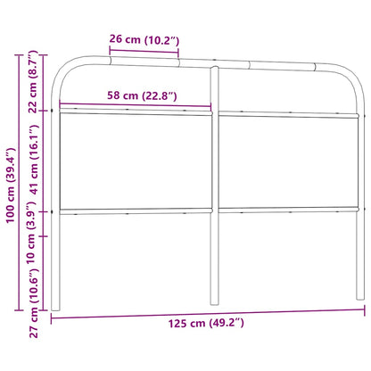 vidaXL Ersatz-Kopfteil Räuchereiche 120 cm Stahl und Holzwerkstoff