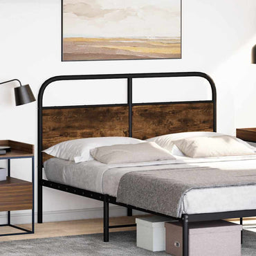 vidaXL Ersatz-Kopfteil Räuchereiche 135 cm Stahl und Holzwerkstoff